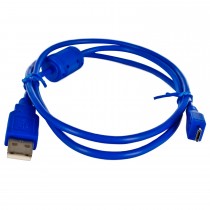 КАБЕЛЬ USB 2.0 - MICRO USB 2.0 СИНИЙ 1 м +ФЕРРИТ PN-MICROUSB-1MF PATRON  